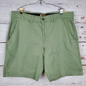 🔴 Foundry Flat Front Chino Short Big & Tall Men 52 Green Comfort Stretch Waist